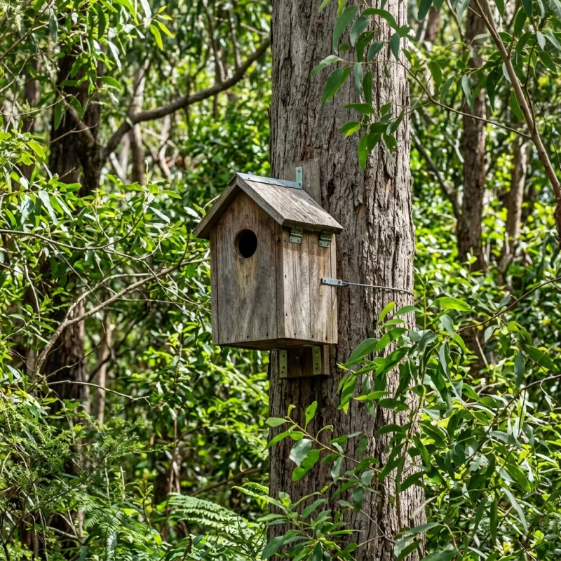 Animal nesting box installed as a humane alternative to a Clarkes Hill roof cavity